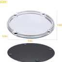 Crystal Dresser Tray, Mirror Glass Makeup Vanity Organizer Filled Crushed Diamond, 10" x 10" Round Jewelry Trinket Perfume Tray for Bathroom Bedroom, Home Decor, Hotel Banquet, Party (Silver)