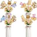 Winnie Centerpieces 24PCS Classic Pooh Centerpieces Oh Baby Winnie Table Toppers Cute Table Toppers On Sticks Pooh Cutouts Bear Party Decorations for Winnie Baby Shower Table Decorations