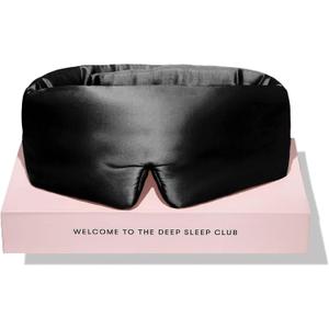 Silk Sleep Mask for Side Sleepers, Face-Hugging Padded Eye Cover, Eye Mask for Sleeping Women Men, with Upgraded Nose Bridge Fit, Soft Light Blocking Mask for Travel, Naps & Shift Workers (Black)