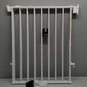 Babelio Baby Gate for Stairs, Kitchen & Doorways, 26-43" W 28" H No Bottom Bar| Easy Installation| One-Handed Operation| Auto-Close| Hardware Mount (Drill Needed) Safety Dog/Pet Gate Indoor (White)