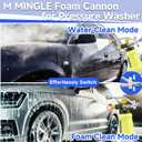 M MINGLE Foam Cannon for Pressure Washer with Dual Connector Accessory, Power Washer Soap Cannon with Double Tip Attachment, 5 Pressure Washer Sprayer Nozzles, 1/4" Quick Connect