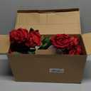 Wondrus Bulk Artificial Flowers 50 PCS, Fake Velvet Silk Red Roses with Long Stems Realistic Bouquet for Wedding Centerpieces, Faux Arrangement for Home Table Decor