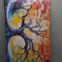 Large Canvas Wall Art Colorful Tree Picture Modern Living Room Bedroom Home Office Wall Decor Framed Canvas Prints Ready to Hang Size 20x40