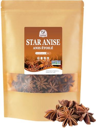 Pack Of 2 52USA Star Anise Whole, 4 Ounce (Pack of 1), NON-GMO Verified Chinese Star Anise Whole, Dried Star Anise Pods for Tea and Baking, Best Before 10/18/2026