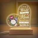 Acrylic Night Light Gift for Mother - to Our Family You are The World - Acrylic Light Gift for Mom from Son, Daughter on Mothers Day - Birthday Gifts to Mom