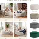 Large Bean Bag Chairs 3FT Big Adults BeanBag Chairs with Filler Memory Foam | Luxurious Braided Fabric,Washable Removable Cover,Comfy Big Bean Bag with Filling Lounging Bedroom Dorm Room | Oatmeal 3FT