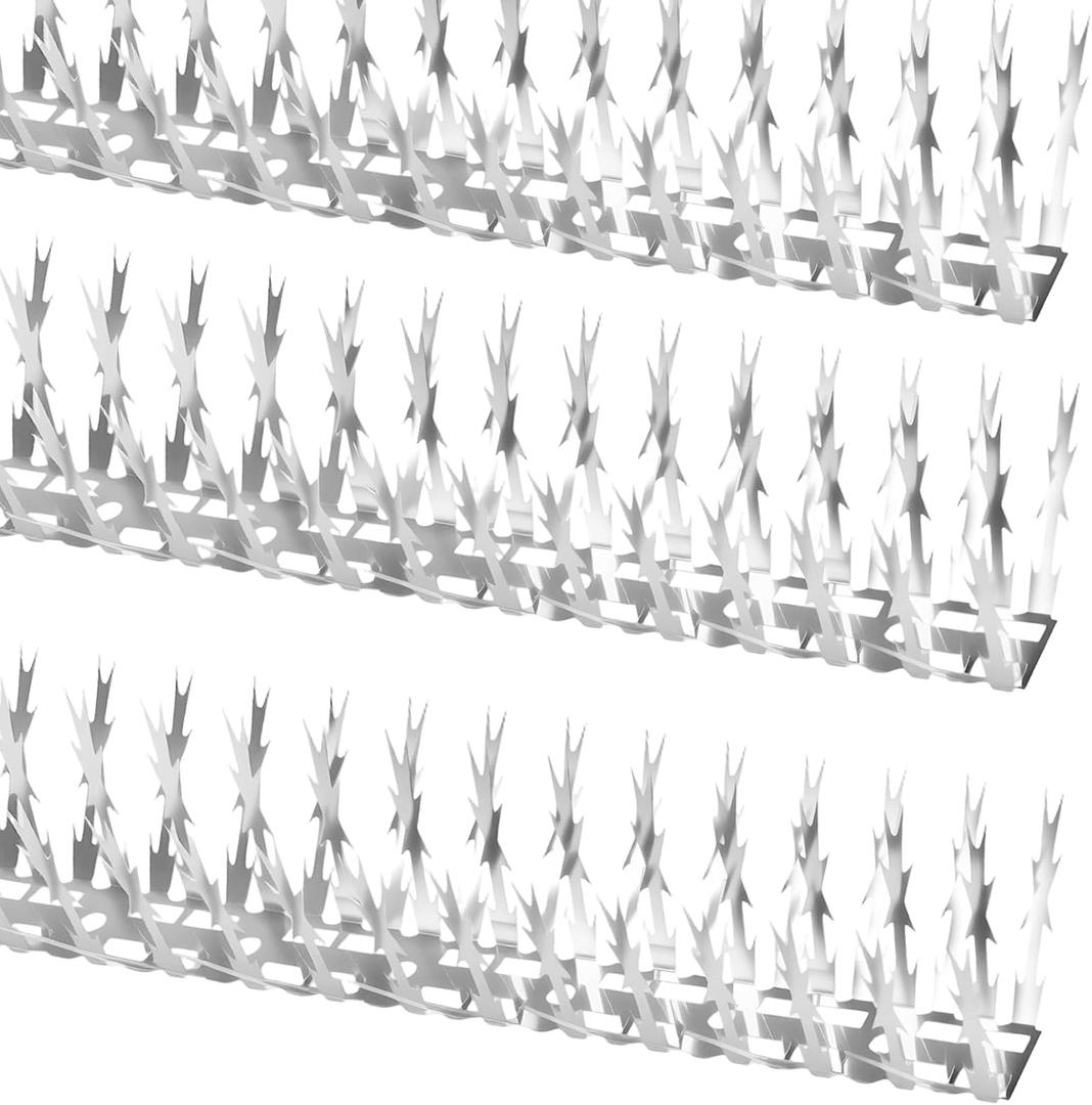 Bird Spikes for Outdoor  5 FT Stainless Steel Pigeon Spikes to Help Keep Birds, Squirrels, and Woodpeckers Away  Flexible, Rust-Resistant Strips for Garden, Fence, Roof, and Window (5PACK)