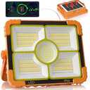 100W LED Solar Work Light, 466 LED 10000LM Magnetic Worklight with 5 Modes, 12000mAh Battary Rechargeable, IP66 Waterproof Portable Solar Outdoor Working Light for Emergency, Repair, Camping