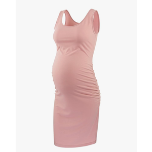 Liu & Qu Women's Maternity Sleeveless Tank Dresses Side Ruching Bodycon Dress for Daily Wearing or Baby Shower, Medium