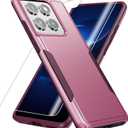 for Motorola Edge 2025 Case, with HD Screen Protector [Military Grade Drop Tested] Heavy-Duty Tough Rugged Shockproof Protective Case for Moto Edge 2025 (Pink)