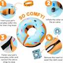 BENCMATE Inflatable Dog Cone Collar Alternative, Soft Dog Cone for Small Medium Large Dogs and Cats, Neck Recovery ECollar Donut Collar After Surgery (Medium, Blue Donut)