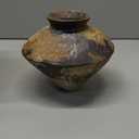 GeLive Rustic Brown Textured Ceramic Vase, 6.3-Inch Bulbous Wabi Sabi Boho Farmhouse Pottery, Distressed Vintage Accent Centerpiece for Dried & Fresh Flowers, Living Room Bedroom Office Home Decor