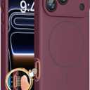 Miracase Magnetic for iPhone 17 Pro Max Case, Compatible with MagSafe, Integrated Silicone Camera Control Cover, 3.0mm Thicken Shockproof Drop Protection Phone Case for 17 ProMax, Wine Red
