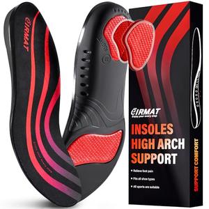 ‌Plantar Fasciitis Insoles for Men - Arch Support Inserts with Shock Absorbing Gel, Orthotic Insoles for Flat Feet Relief & All-Day Walking Comfort(S)
