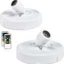 2-Pack LED Spot Light Indoor, Battery Operated Led Stick Up Lights with Remote, Wireless Spotlight Dimmable Puck Lights for Lighting up Paintings Pictures Accent Closet