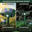 4 Pack Solar Ultrasonic Animal Repeller Outdoor Squirrel Cat Deer Repellent Devices with Motion Detector Waterproof, Effective Against Dog Skunk Rabbit Raccoon Deterrent for Yard Garden Protection