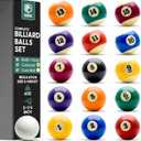 EAGLES Professional Billiard Ball Set 2-1/4" Regulation Size Pool Table Balls High-Density Poly-Resin for Precision Balance, Friction Resistance & True Roll Complete 16 Ball Set