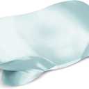 Satin Pillowcase for Cervical Pillow, Ergonomic Case, Smooth & Silky Soft Sleeping Pillowcase, Light Blue Pillow Cover with Zipper
