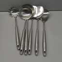 18/10 Stainless Steel Kitchen Utensils Set, 6 PCS All Metal Professional Cooking Utensils, 15" Long Kitchen Tools - Spatula, Ladle, Skimmer Spoon, Pasta Serve, Large Spoon, Slotted Spatula Tunner