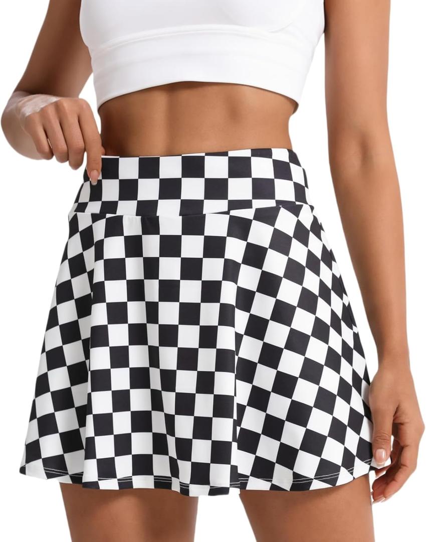 Women's Tennis Skirt Pleated Athletic Skirt with Shorts Pocket High Waisted Golf Skort for Workout Pickleball (L)