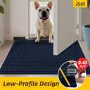 JSEI Entryway Rugs Doormat 32"x48", Non-Slip Dirt Trapper Door Mats Indoor, Washable Absorbent and Stain Resist Welcome Floor Mat for Front Door, Dog Door Mat, Dirty Wet Shoes & Paws, Navy Blue