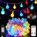 Minetom Multicolor Globe String Lights, 33 Feet 100 Led Fairy Lights Plug in, 8 Modes with Remote Mini Globe Lights for Indoor Outdoor Bedroom Party Wedding Garden Christmas Tree Decor, Multicolor