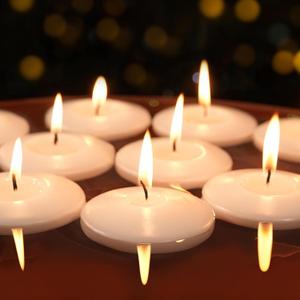 3 inch White Floating Candles 8-9 Hours Floating Candle for Centerpieces 36 Packs Unscented Floating Candles 3 Water Candles for Cylinder Vases, Pool, Wedding