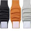 1 Pack 3 Reusable Dog Diapers Washable Male Belly Bands for Dogs, High Absorbing Male Dog Doggie Puppy Wraps (Extra Small, Black Brown Light Gray)