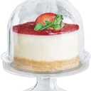 DecorLine Luxurious Clear Plastic Mini Cake Stands - Chic & Versatile Design - Perfect for Any Occasion - 5 Count (Pack of 1)