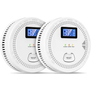2 Packs, 2 in 1 CO & Smoke Detectors,Carbon Monoxide Detectors,Smoke Detector Battery Powered,Include 3 * 1.5V AA Battery,85 db Smoke Alarm,Fire Alarm,Easy Install,Portable 2 Packs, 2 in 1 CO & Smoke Detectors,Carbon Monoxide Detectors,Smoke Detector Battery Powered,Include 3 * 1.5V AA Battery,85 db Smoke Alarm,Fire Alarm,Easy Install,Portable