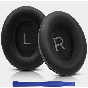 Replacement Ear Pads for Bose QuietComfort 45 (QC45) / QuietComfort SE (QC SE) / Quiet Comfort Wireless Over-Ear Headphones, Softer Protein Leather Earpads Cushions Kit (Black)