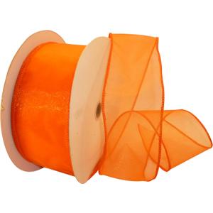 Reliant Ribbon 99908W-058-40K Sheer Lovely Value Wired Edge Ribbon, 2-1/2 Inch X 50 Yards, Orange