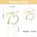 Gold 75th Birthday Cake Topper Rhinestones Cake Decorations for 75th Birthday Party