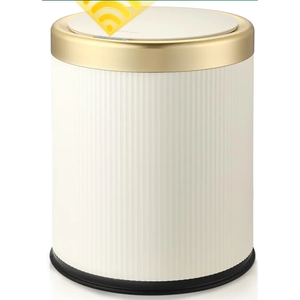 Automatic Motion Sensor Bathroom Trash Can with Lid, 2.8 Gallon Touchless Trash Garbage Bin Small Mini Trash Cans Trashcan -White