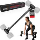 Dumbbell Barbell Converter Bar - Heavy Duty Steel Dumbbell Extension Bar with Secure Locking System - Non Slip Grip Handles - Home Gym Strength Training, 200 lb Capacity