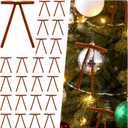 2 x 30 Pcs Brown Velvet Ribbon Bows for Christmas Tree - 5 x 7 Inch Vintage Rustic Ribbon Bows for Door Garlands, Gifts, and Xmas Home Outdoor Indoor Decoration