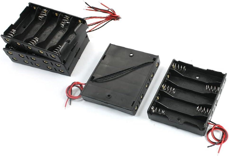 5Pcs Plastic 5 x 1.5V AA Battery Container Box Holder w 15cm Cable(5Pcs Kunststoff 5 x 1.5V AA Batterie-Behlter-Kastenhalter w 15cm Kabel