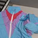 80s 90s Retro Windbreaker Set Women Workout Costume Outfit Track Suit for Women (Blue, L)