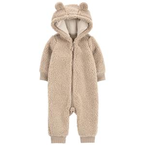 Carter's Baby 1-Piece Brown Bear Sherpa Jumpsuit (3M)