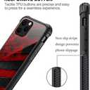 DJSOK Compatible with iPhone 12/12P CaseDesign Pattern Back Bumper Anti Scratch Reinforced Corners Soft TPU Caver,Cases for Men Women-Black red Wood Grain American Flag