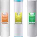 iSpring F3WGB32BKS 3-Stage Whole House Water Filter Set, 4.5 x 20 Sediment, GAC+KDF, and CTO Carbon Block Cartridges, Fits WGB32B-KS