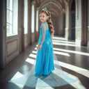 Princess Dress for Girls Luxury Princess Dress Up Halloween Cosplay Princess Costume Fancy Dress Birthday Outfit, 4-5 Years