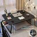 27.6" Home Office Folding Lap Desk with Drawer, Tablet Slot, Cup Holder - Fits up to 18 Inch Laptops, Bed Desk for Reading, Writing, Eating, Portable Laptop Table for Sofa, Coach, Floor (Black)