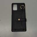 Furiet Wallet Case for Samsung Galaxy Note 20 5G & Tempered Glass Screen Shoulder Strap Ring Buckle Flip Organ Purse, Card Holder Stand Phone Cover for Note20 Notes 20s Twenty Not S20 Women Men Black