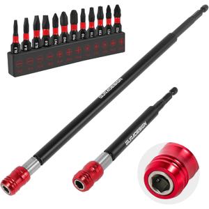 GURADESIGN 2-Piece Magnetic Screwdriver Bit Holder Set for Impact Driver Bits, 1/4 Inch Hex Shank Quick Release Extension Adapter (6" & 12")