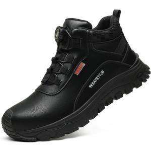 Composite Steel Toe Safety Shoes Lightweight Kevlar Puncture Resistant 6KV Electrical Insulated Breathable Waterproof Slip Resistant Industrial Construction Sneakers Rubber Sole Work Boots, 41, Black