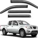 Out-Channel Window Rain Guards Fit for Nissan Frontier 2005-2021 Crew Cab, Extra Durable Window Visors Vent Visors Vent Shades Wind Deflector Dark Smoke Car Tape-on with Thicker 4PCS
