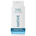 Native Body Wash Contains Naturally Derived Ingredients | For Women & Men, Sulfate, Paraben, & Dye Free Leaving Skin Soft and Hydrated | Sea Salt & Cedar 18 oz