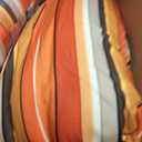 Set of 4 Outdoor Dining Chair Cushions, Comfort Patio Seating Cushions, 44 x21x4.5 inch, Single Welt and Zipper (Orange and Red Stripes)