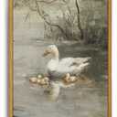 Framed Vintage Duck Canvas Wall Art, Farmhouse Animal Pictures Wall Decor, Rustic Country Nature Paintings Prints Cottagecore Home Decor Artwork for Living Room Bedroom Bathroom 16x24in